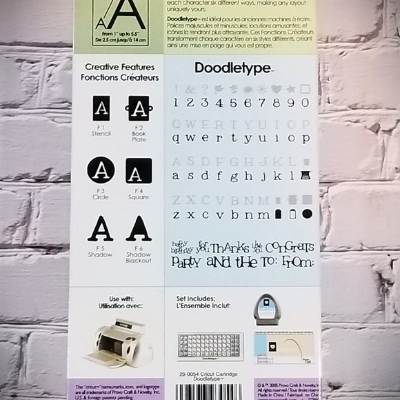 CRICUT - Doodletype - Provo Craft 2007 - Picture 3 of 4